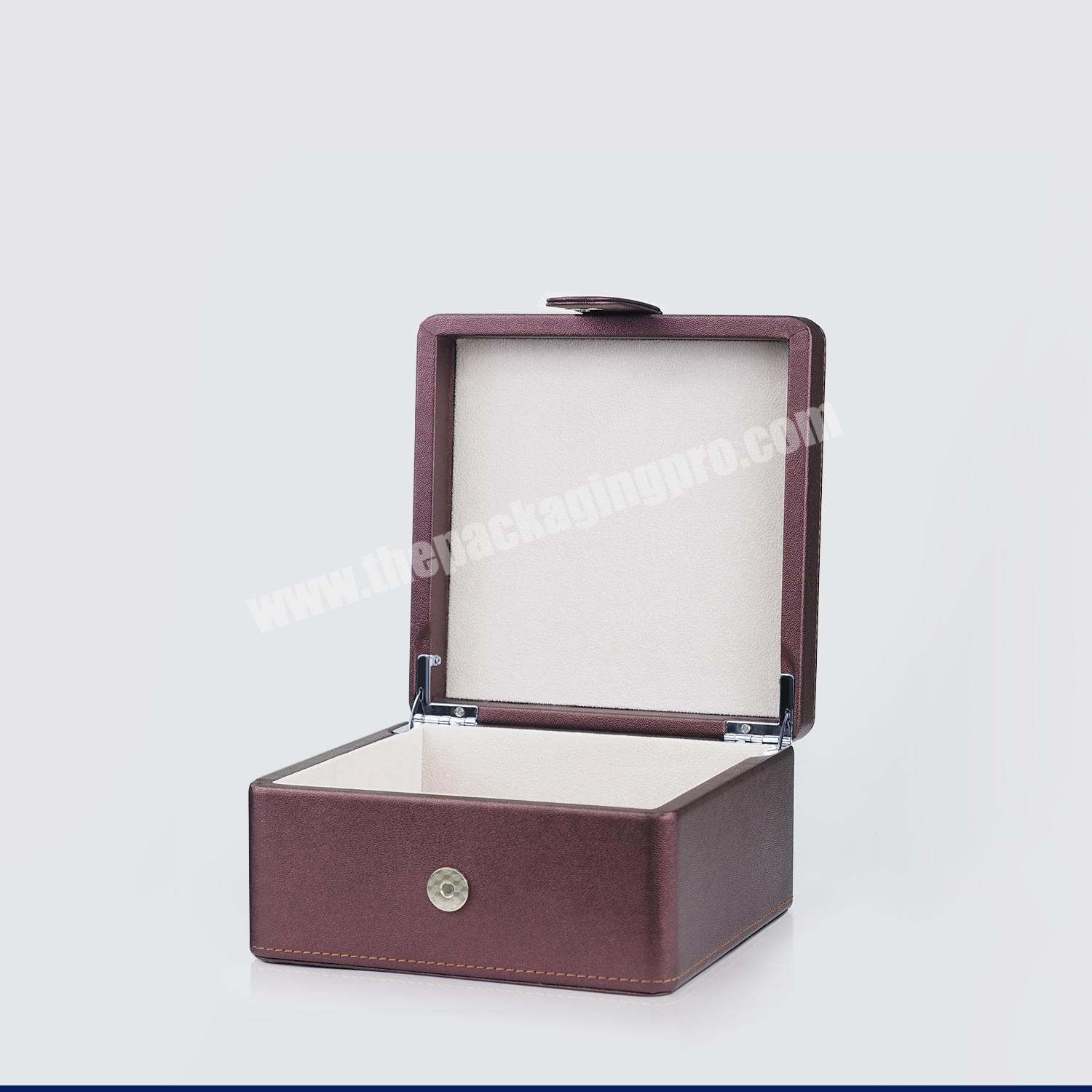 Hot sale watch box custom logo luxury velvet leather watch box with low price