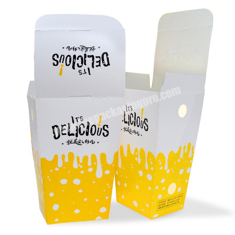 Hot selling  high quality custom logo  art paper packaging takeout box for popcorn chicken