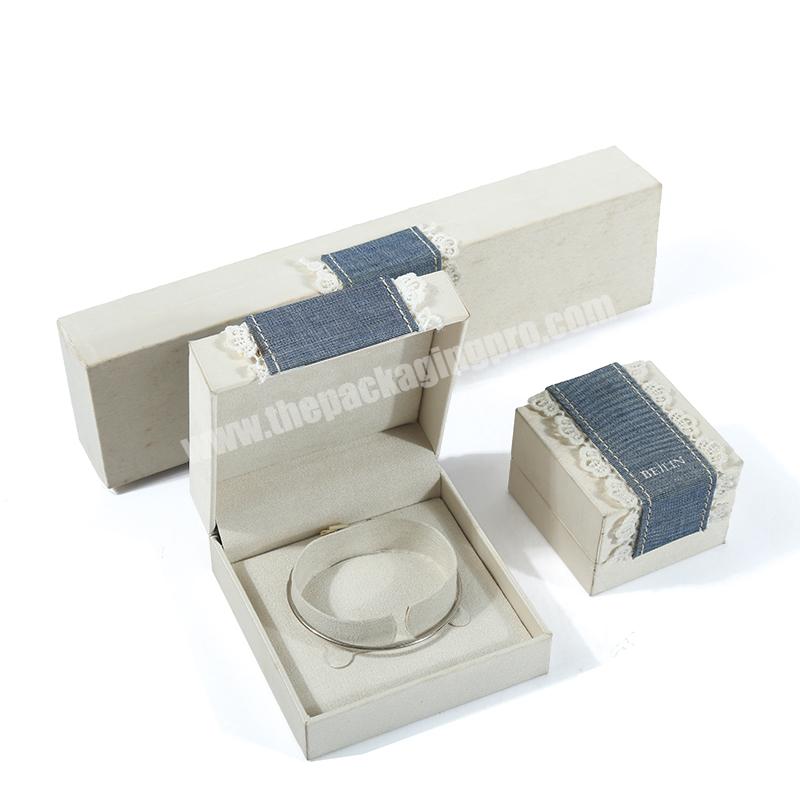Jewellery Packaging Boxes Supplier Custom Handmade Luxury Clamshell Hard Paper Jewelry Box Set