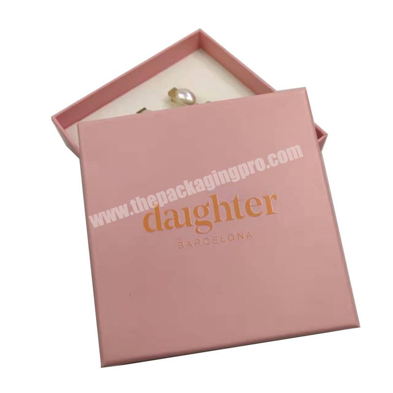 Jewelry necklace gift box cute pink paper box packaging design