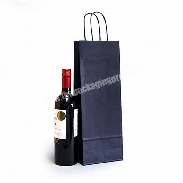 KINSUN  High Quality Customized Glossy Wine Bottle Gift Packaging paper Bag