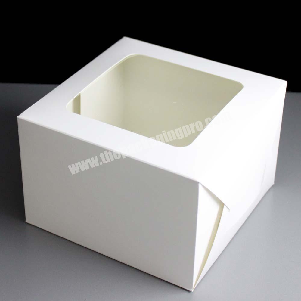 KINSUN  White Bakery Custom Printed Cardboard Paper Cake Box with WindowHandle