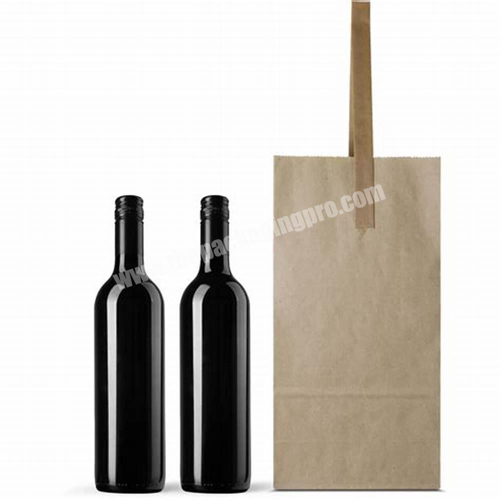 KINSUN  high-quality brand packaging can customize logo pattern kraft paper red wine gift packaging paper bag with rope handle