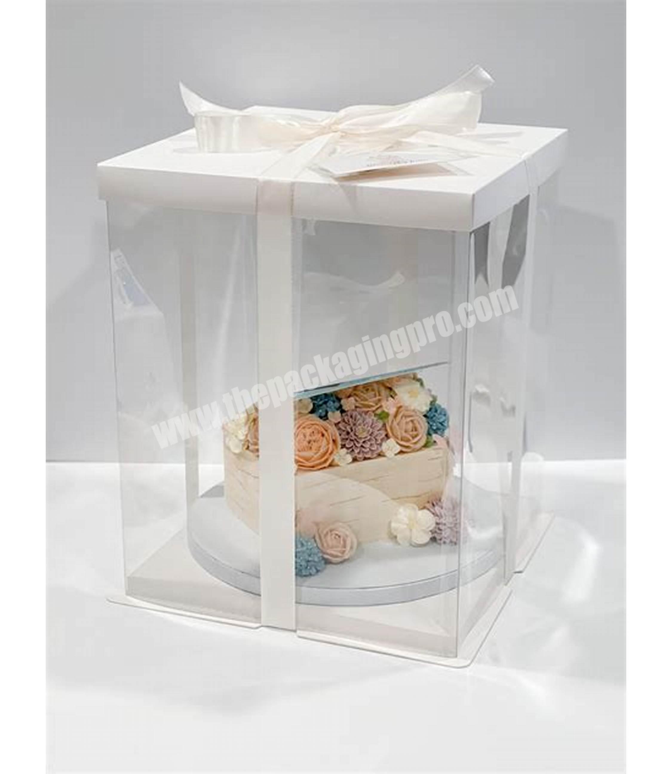 KINSUN Custom christmas wedding cake pop boxes in bulk wholesale for sale cake box with window transparent clear cup cake box