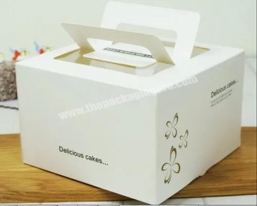 KINSUN Custom wholesale disposable bakery boxes, takeaway cake box with window custom logo, high end custom cake boxes