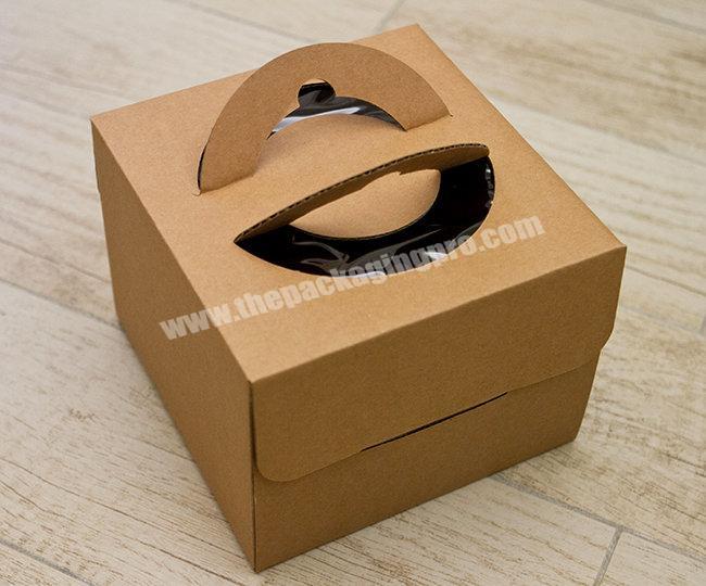 KINSUN wholesale disposable bakery boxes, takeaway cake box with window custom logo,  cake boxes with handle