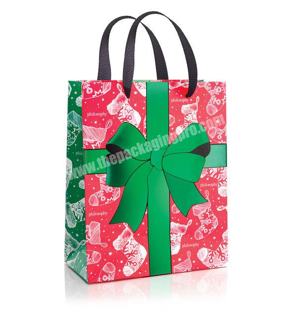 KinSUN Hot sale Free design custom small MOQ luxury christmas thank you gift souvenirs paper bag with logo