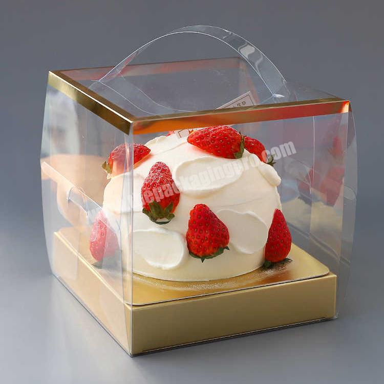 KinSun Christmas strawberry cake packaging box 4-inch transparent birthday cake box baking pastry box