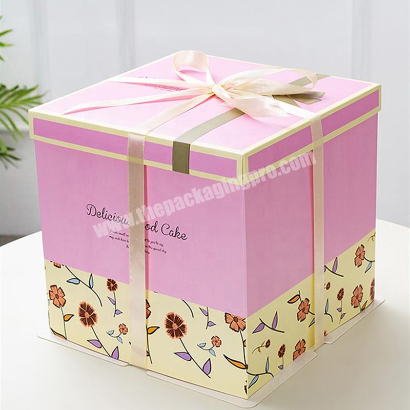 KinSun Clear Transparent Wedding Tall Cake Boxes Customizable Wholesale Bakery Cake High Quality Packaging Transparent Cake Box