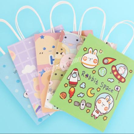 KinSun Customized Kindergarten primary school children's birthday gift bag handbag lovely kraft paper bag