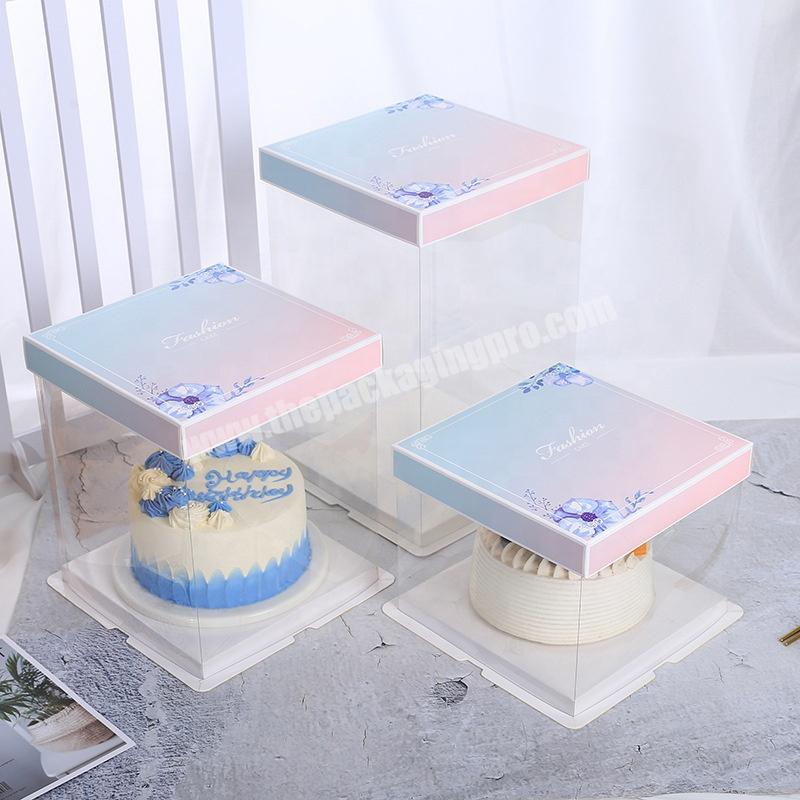 KinSun Design Your Own Birthday Cake Box Wholesale Clear Plastic Cake Boxes Custom Luxury Transparent Cake Boxes