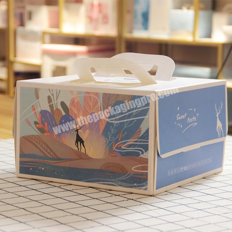 KinSun Eco Friendly Printed Paper Cake Box Custom Fashion Birthday Cake Box High-Quality Cake Packaging Box