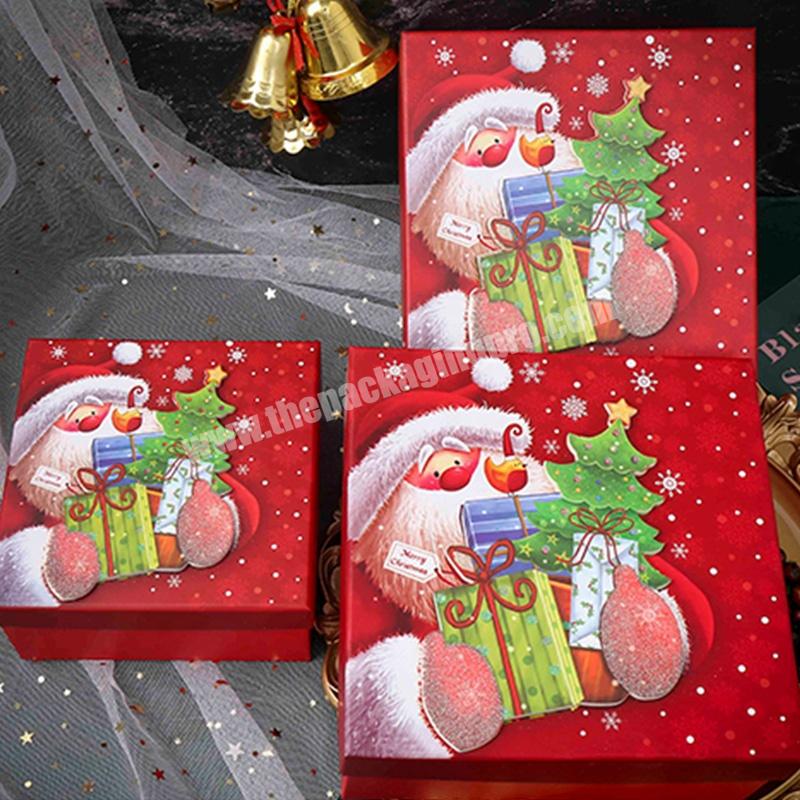 KinSun Empty Luxury Christmas Gift Box Custom Logo Red Christmas Gift Boxs Wholesale Custom Printed Christmas Gift Box