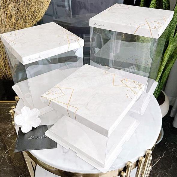 KinSun High-Quality Birthday Transparent Cake Box 6 \ 8\ 10 \ Single-Layer Cake Box Clear Double-Layer Thickened Cake Box