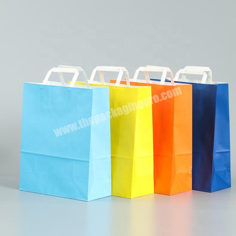 KinSun High Quality Pure Color Kraft Paper Bag For Supermarket Shopping Gift Bag With Custom Logo Print