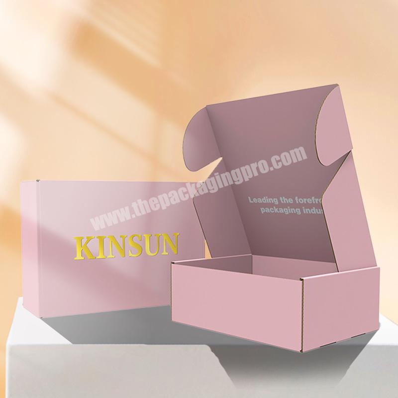 KinSun Pink Color Custom Shipping Box New Arrival Customized Size Cardboard Shipping Box Paper Free Design Shipping Mailer Box
