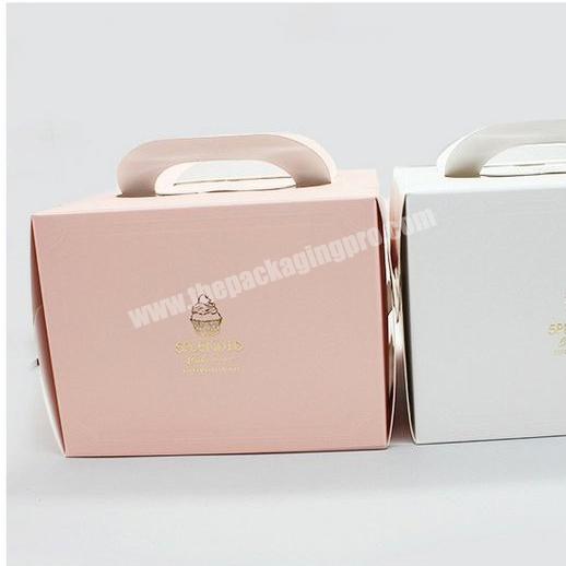 KinSun Top selling European style gilded birthday cake box Portable cream mousse pastry packaging box