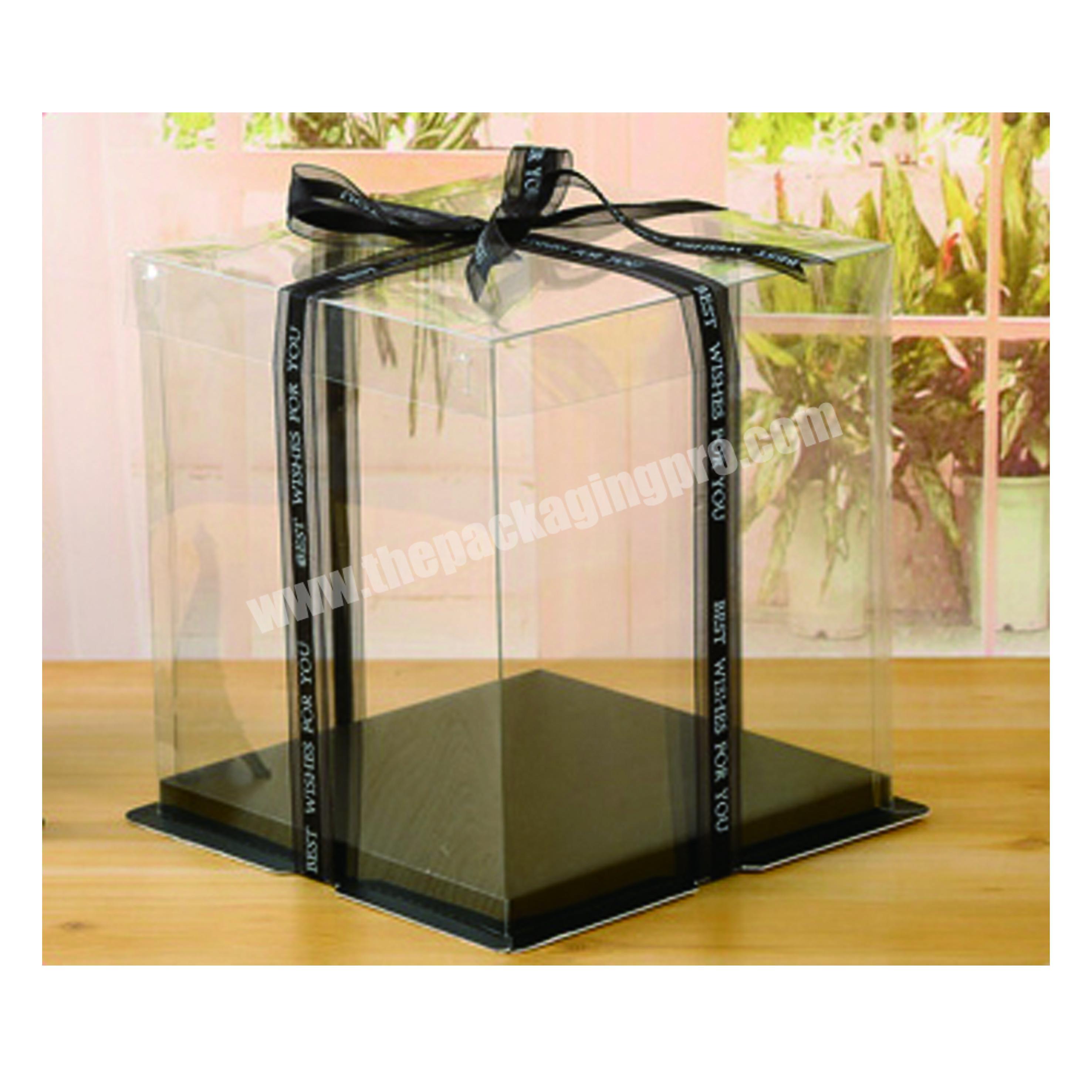 KinSun Transparent Cake Box 4 \6\ 8 \10\ 12 Single-layer Double-layer Cake Packaging Wholesale Birthday Cake Box