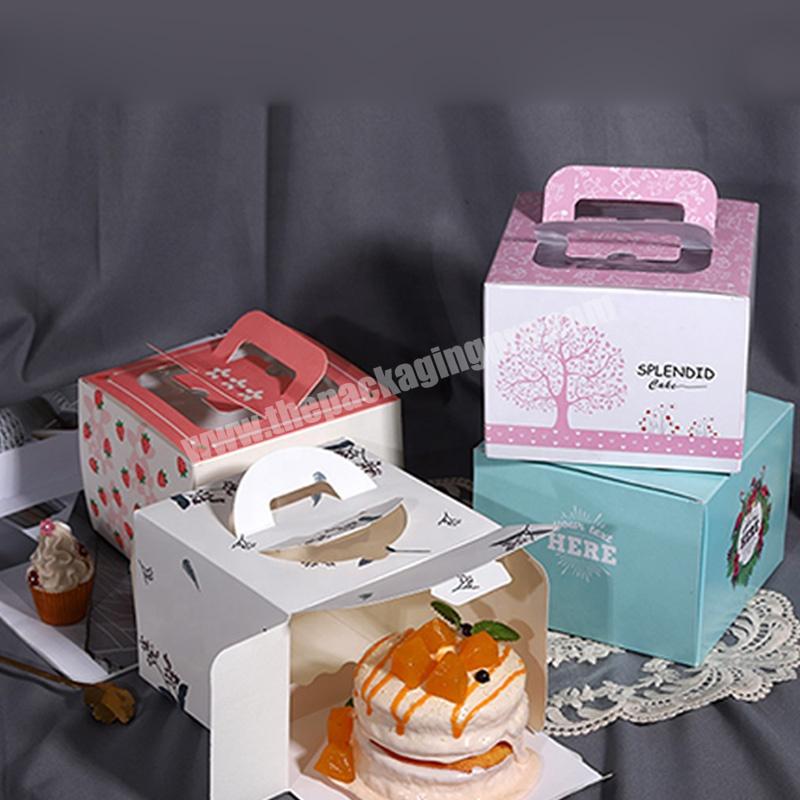 KinSun Wholesale Custom Size Logo Rectangle Wedding Food Box Packaging Clear With Windows Cake Board Birthday Cake Box
