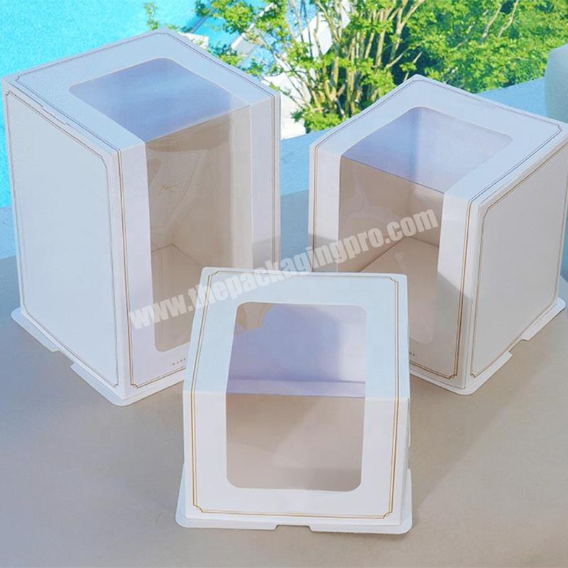 KinSun Wholesale Wedding Cake Boxes Srilanka  6 8 10 12 14 Inch Tall Cake Box With Window Hot Sell Wedding Cake Boxes For Guest
