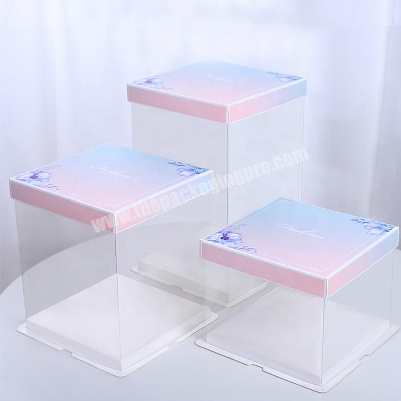 KinSunTransparent Cake Box 6 8 4 Inch Double Height Cake Packaging Box Square Plastic Birthday Cake Packaging Box