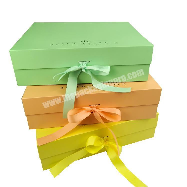 Large luxury custom foldable gift magnetic box pantone color paper box luxury cardboard box with ribbon