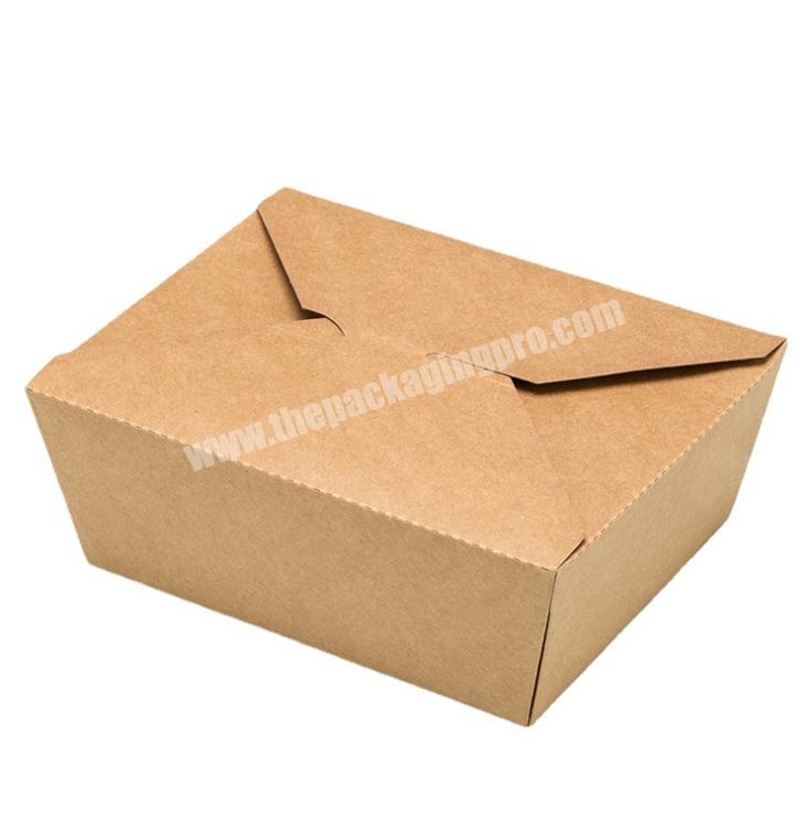 Lipack Biodegradable Disposable Kraft Paper Meal Lunch Box Take Away Boxes With Logo For Restaurant