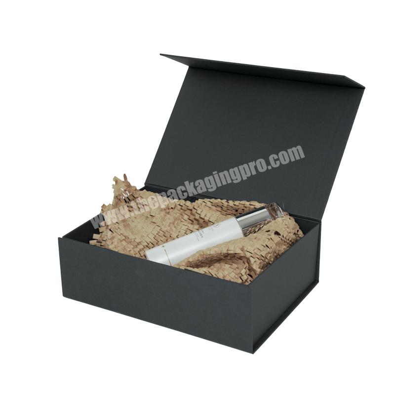Lipack Black Folding Matte Paper Gift Packaging Box Kraft Paper Biodegradable Gift Box
