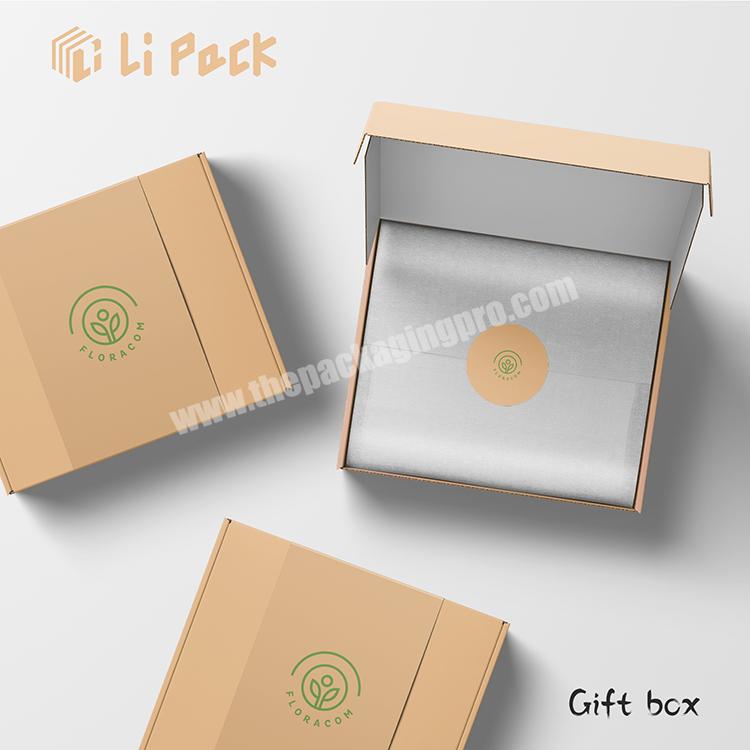 Lipack Custom Design Kraft Paper Pink Corrugated Mailer Packaging Express Box Mailer Shipping Corrugated Gift Box