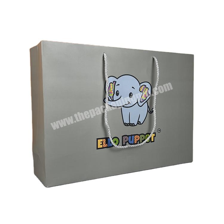 Lipack Custom Elephant Pattern Shopping Bags Cute Customizable Printed Paper Handbags
