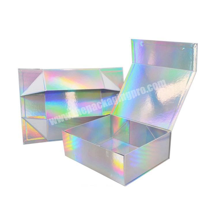 Lipack Custom Logo Luxury Cosmetic Makeup Clothes Holographic Paper Box Packaging Book Style Foldable Magnetic Gift Boxes