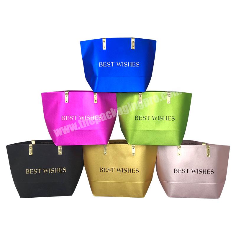 Lipack Custom Logo Luxury Ladies Womens Colorful Paper Tote Shopping Bag Fashion Reusable Waterproof Shoulder Bag Handbags