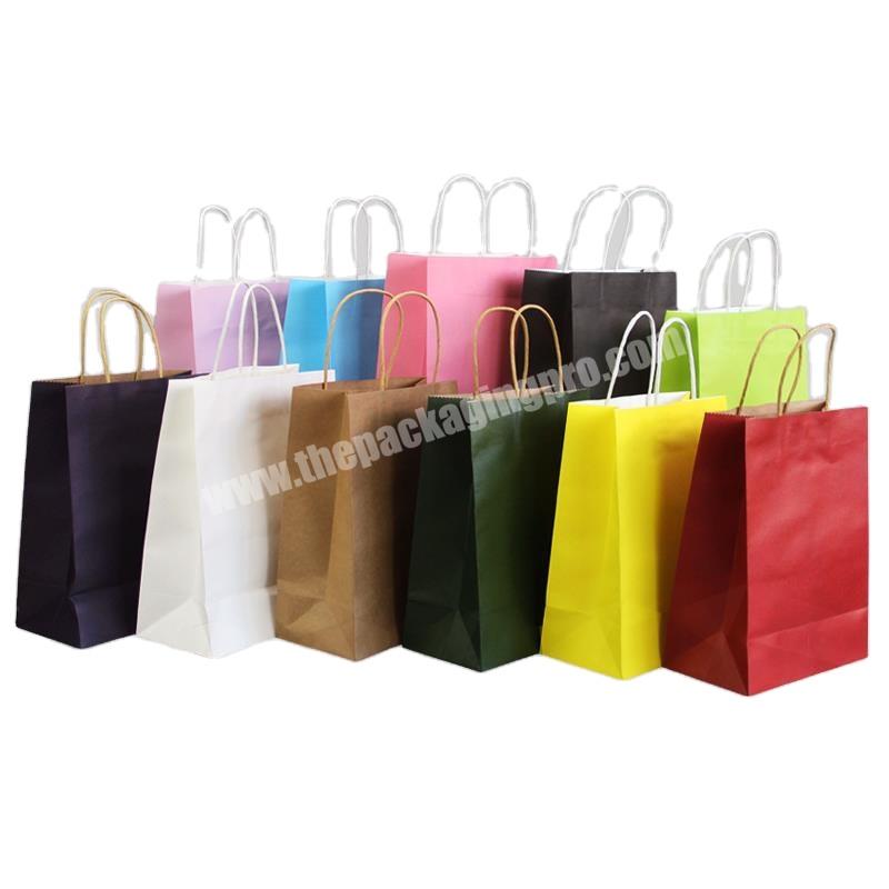 Lipack Custom Various Coloured Kraft Paper Bag Cheap Price Shopping Gift Bag With Handle