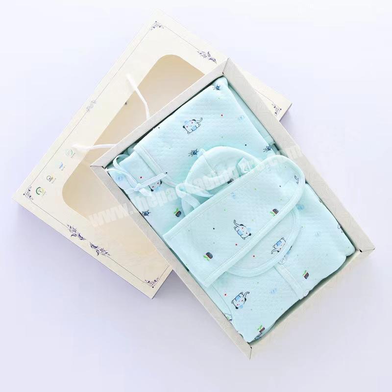 Lipack Custom Wholesale Luxury Newborn Baby Kids Clothes Set Gift Packaging Paper Boxes With Window