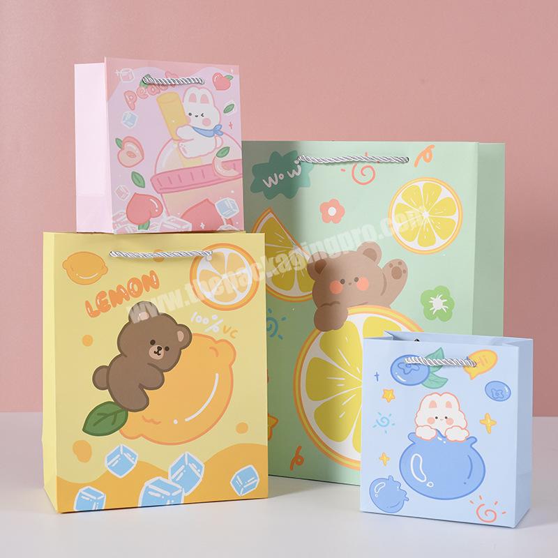 Lipack Customized Cartoon Theme Shopping Paper Bag Cartoon Design Cute Gift Paper Bag For Children