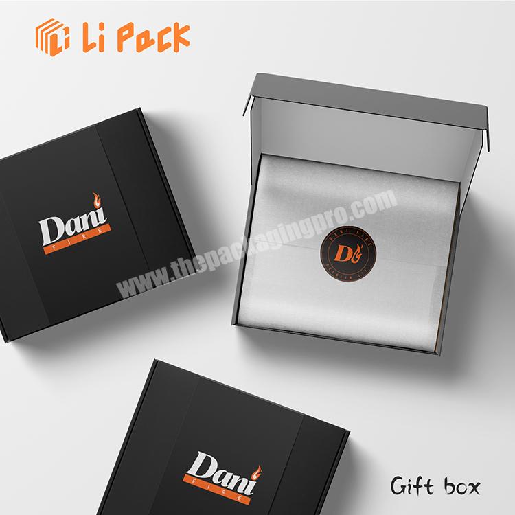 Lipack Eco Friendly Black Cardboard Mailer Box Folding Corrugated Mailing Boxes With Your Own Logo