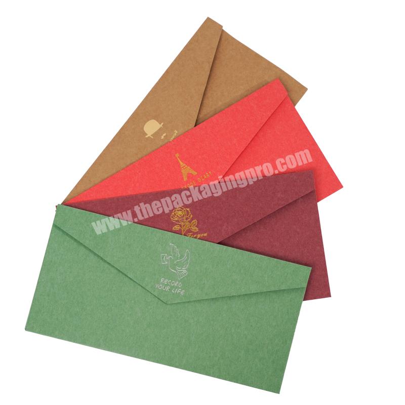 Lipack Eco Friendly Small Mailing Paper Envelope Packaging Mini Hot Stamping Brown Kraft Paper Gift Envelope