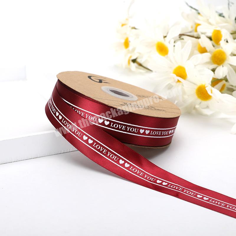 Lipack Gold Logo Gift Wrapping Curling Ribbon Spool Face Polyester Decoration Silk Satin Ribbon