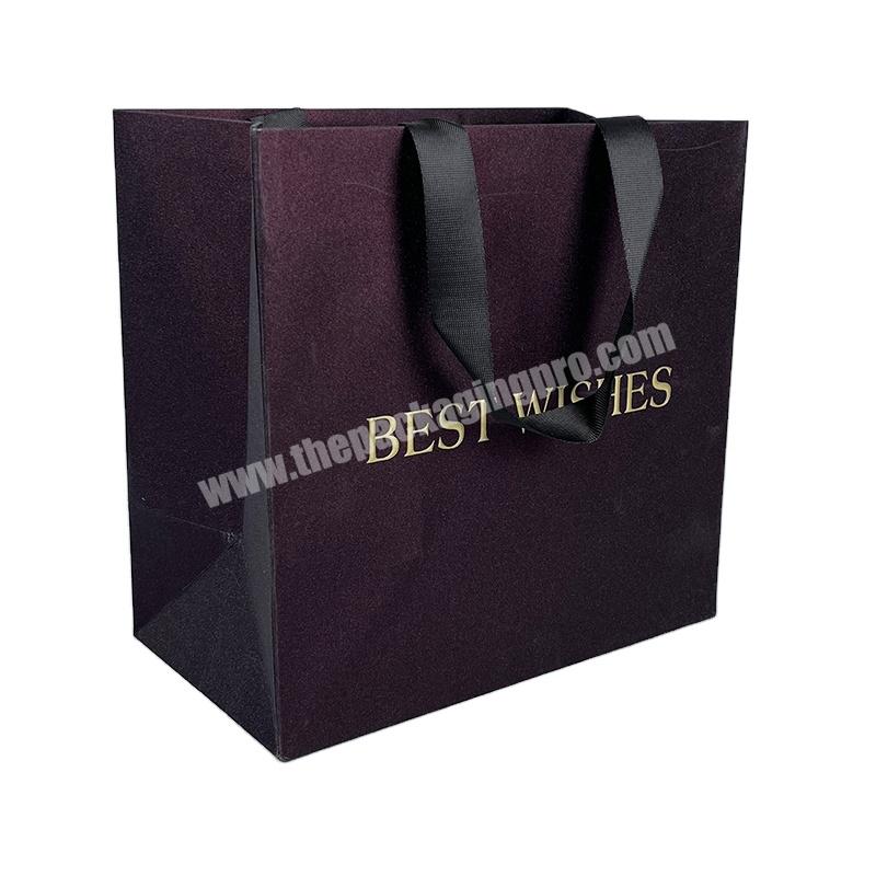 Lipack Hot Stamping Gold Foil Logo Matte Red Paper Bag Logo Printing Manufacturer Gift Shopping Paper Bag