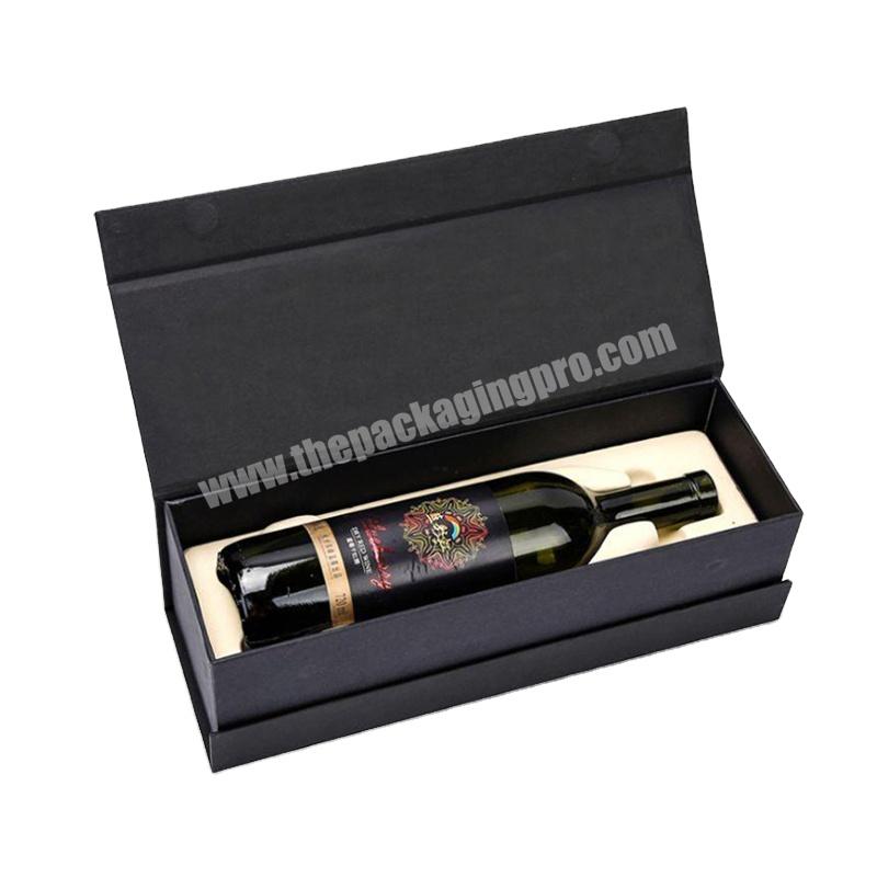 Lipack Hot sale Brand Promotion Folding Magnetic Wine Bottles Boxes Packing Vintage Wine Cardboard Gift Shopping Boxes