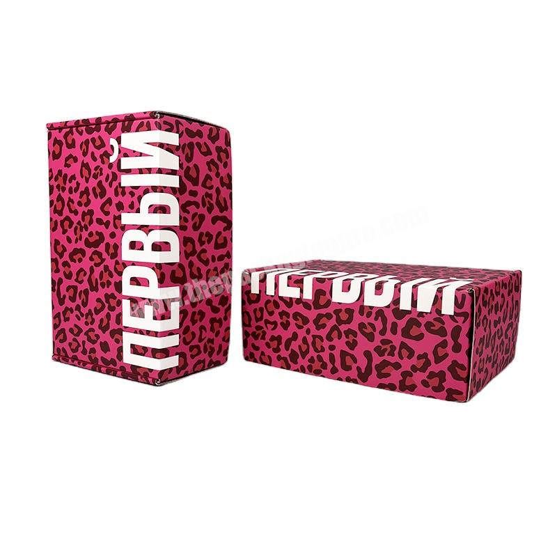 Lipack Leopard Print Paper Large Packaging Shipping Mailer Box Custom Pink Corrugated Mailing Box