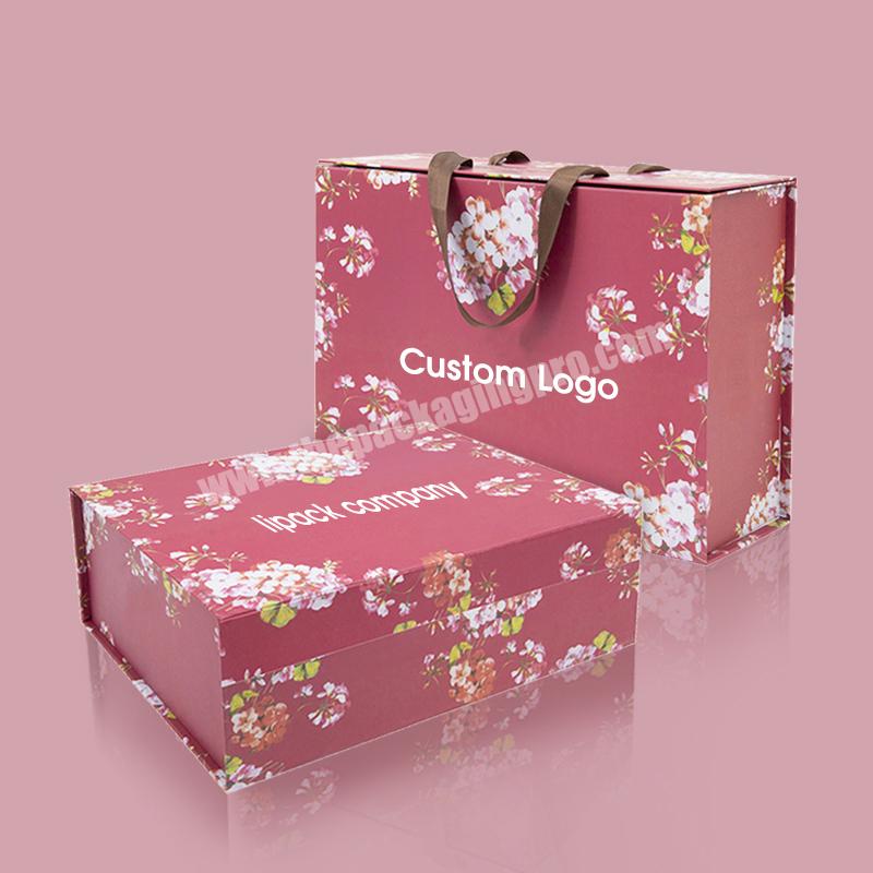 Lipack Luxury Box Type Paper Bag Custom Printing Paper Bag And Gift Boxes For Clothes Packaging