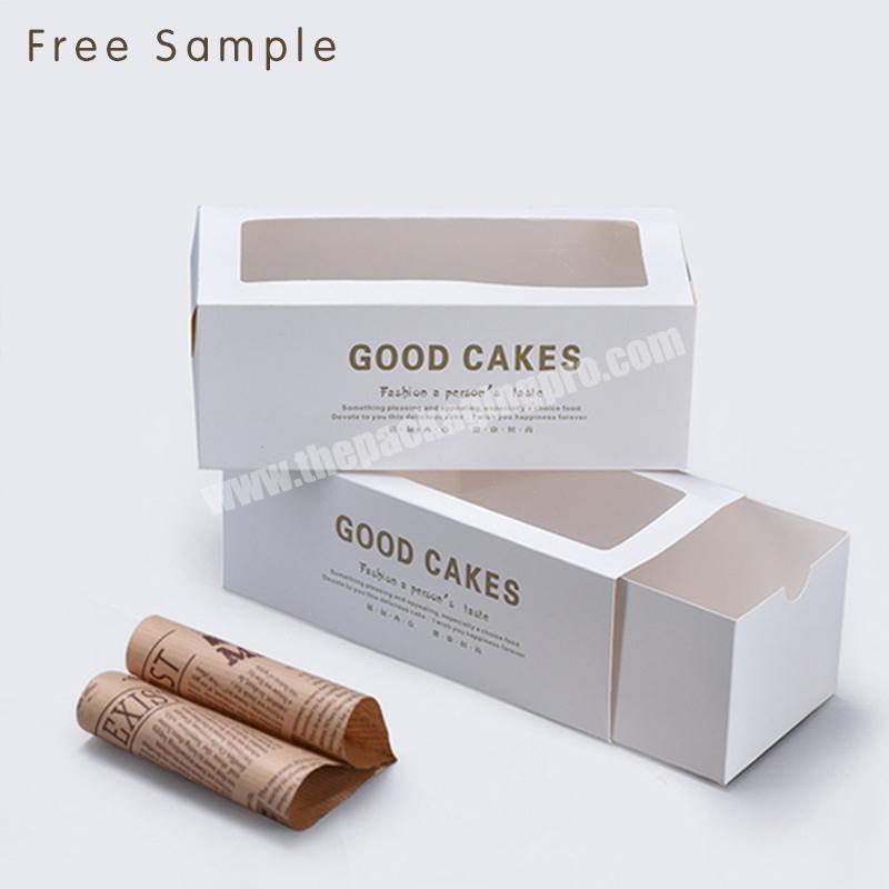 Lipack Luxury Small Snack Gift Paper Box Custom Transparent Pastry Cake Dessert Chocolate Packaging Box With Window
