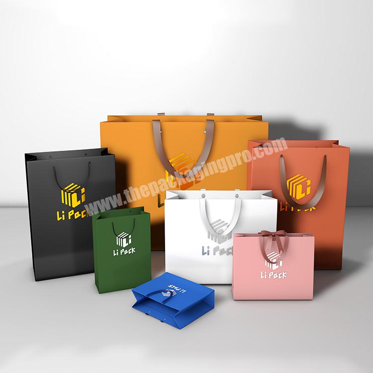 Lipack Medium Party Favor Paper Gift Bag Luxury Paper Bag Gift Packing With Ribbon Handle