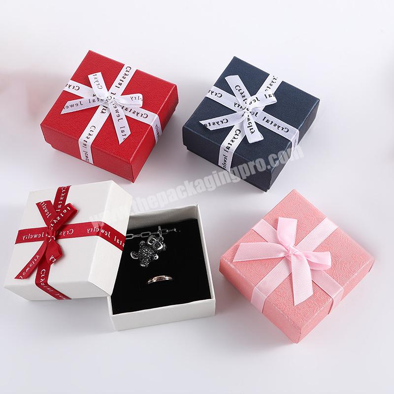 Lipack New Arrival Low Price Jewelry Packaging Box Cover Paper Jewelry Box With Bow