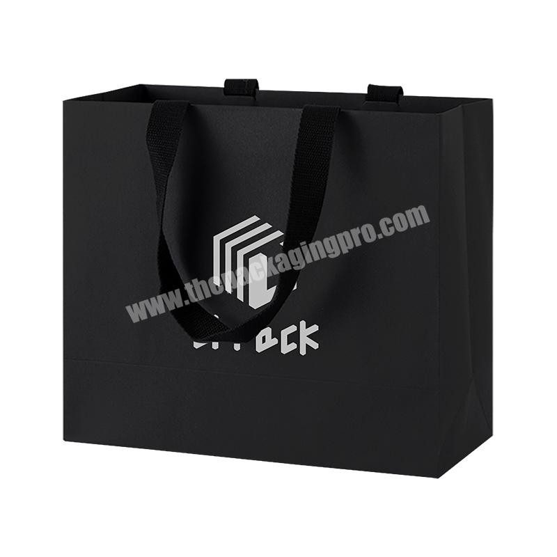 Lipack OEM Logo Printed Kraft Paper Shopping Bag Gift Craft Shopping Paper Bag With Ribbon Handles