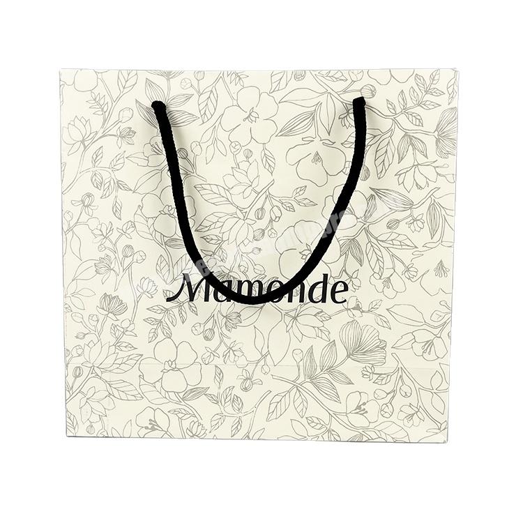 Lipack Premium Custom Luxury Rose Flower Pattern Printing Tote Paper Bags For Gift Shopping Packaging