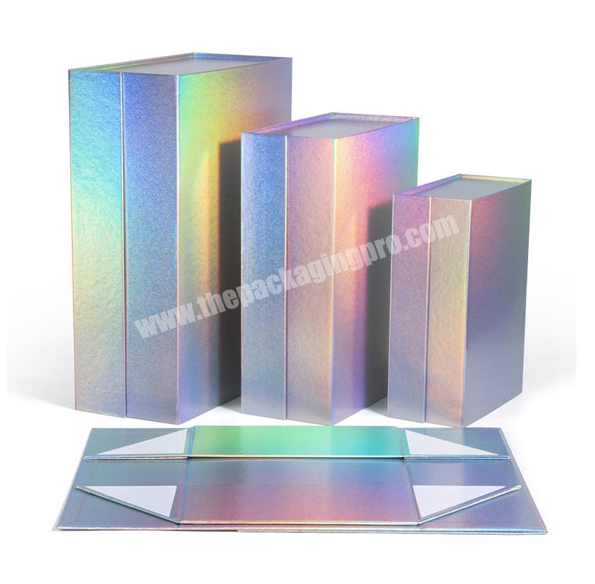 Lipack Promotional OEM Wholesale Luxury Custom Candle Gift Box Folding Holographic Cardboard Packing Box With Magnetic Lid