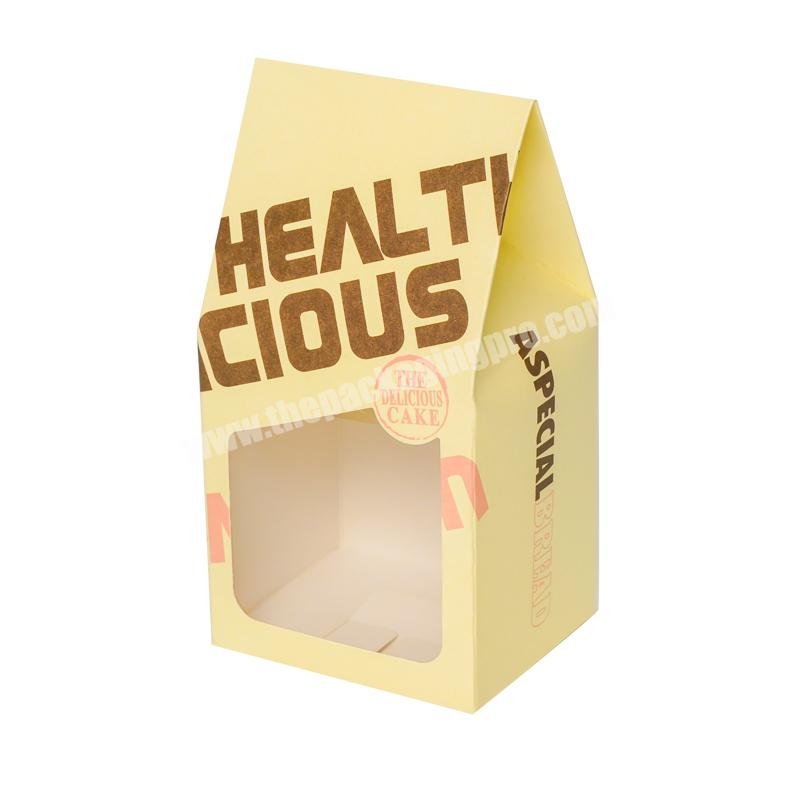 Lipack Transparent Cake Food Paper Box Cake Packaging Paper Box With Clear Window