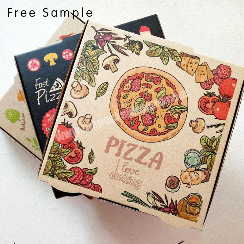 Lipack Wholesale Cheap Biodegradable Kraft Corrugated Pizza Packaging Box Custom Printed Pizza Takeaway Paper Boxes With Logo